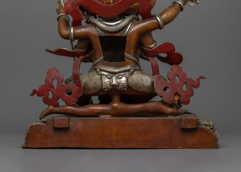 Handcrafted Four Armed Mahakala Statue | The Fierce Protector of Dharma