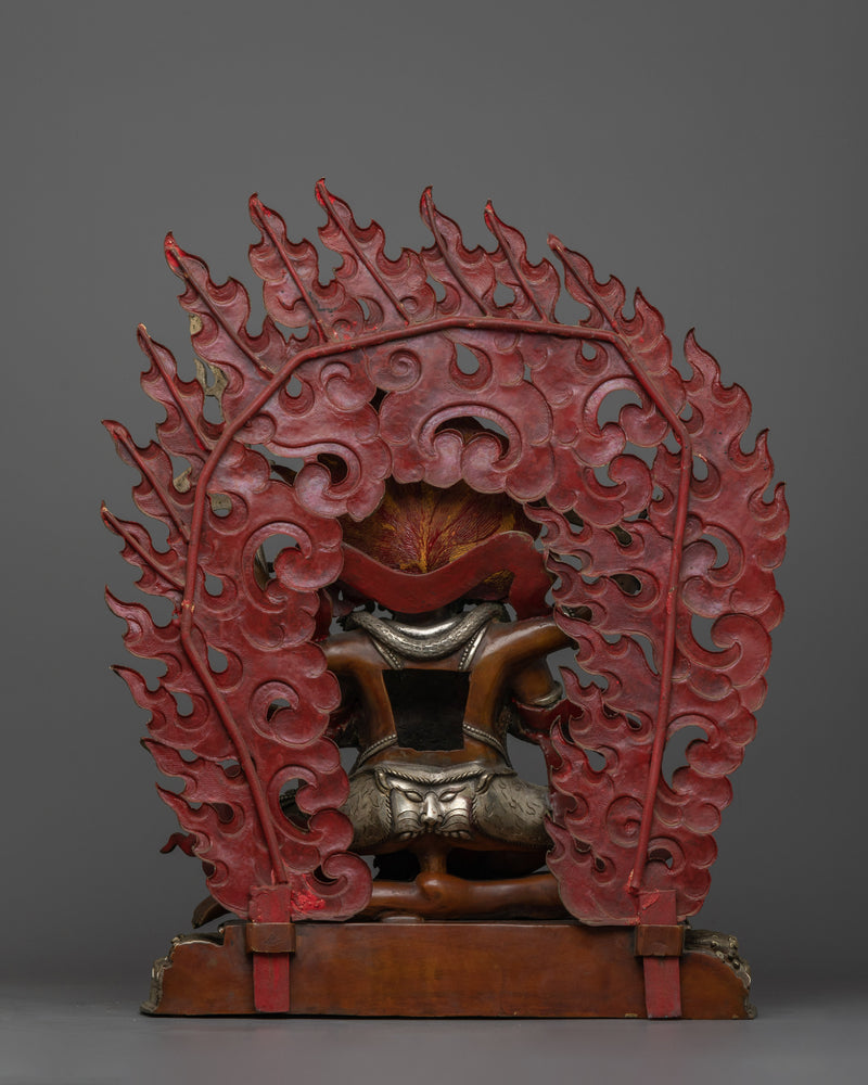 Handcrafted Four Armed Mahakala Statue | The Fierce Protector of Dharma