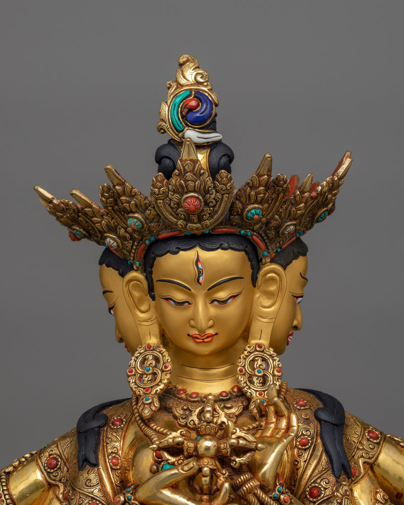 Tibetan Buddhism Ushnisaviajaya Sacred Sculpture | Himalayan Traditional Dakini Art