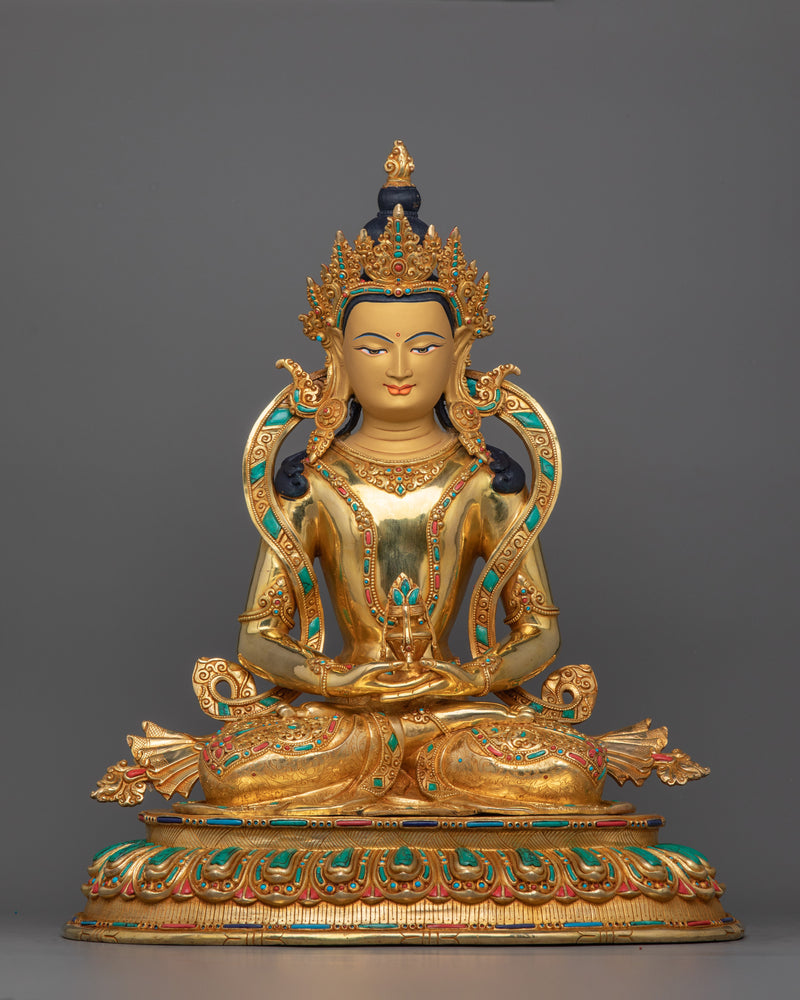 Buddhist Deities with Gemstone Detailing | Six Bodhisattva Sculpture Set