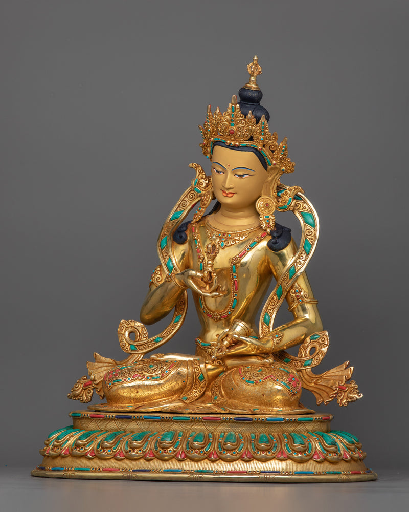 Deity of Purification and Wisdom | 24K Gold-Gilded Vajrasattva Statue