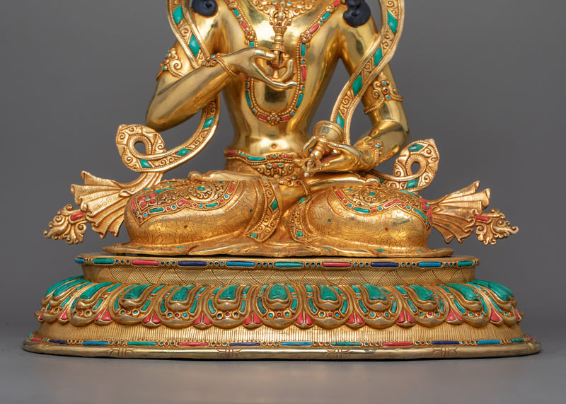 Deity of Purification and Wisdom | 24K Gold-Gilded Vajrasattva Statue