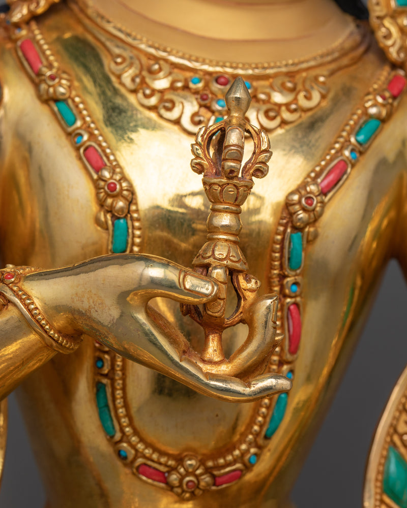 Buddhist Deities with Gemstone Detailing | Six Bodhisattva Sculpture Set