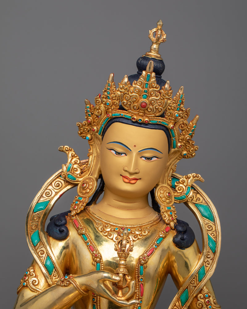 Deity of Purification and Wisdom | 24K Gold-Gilded Vajrasattva Statue