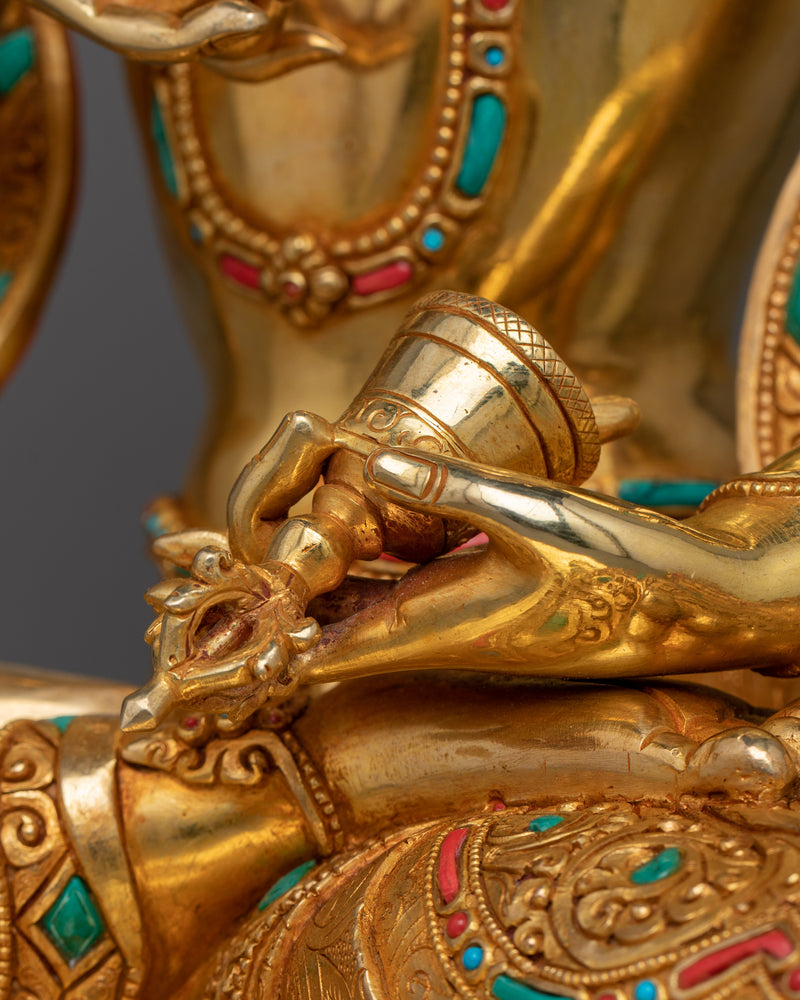 Deity of Purification and Wisdom | 24K Gold-Gilded Vajrasattva Statue