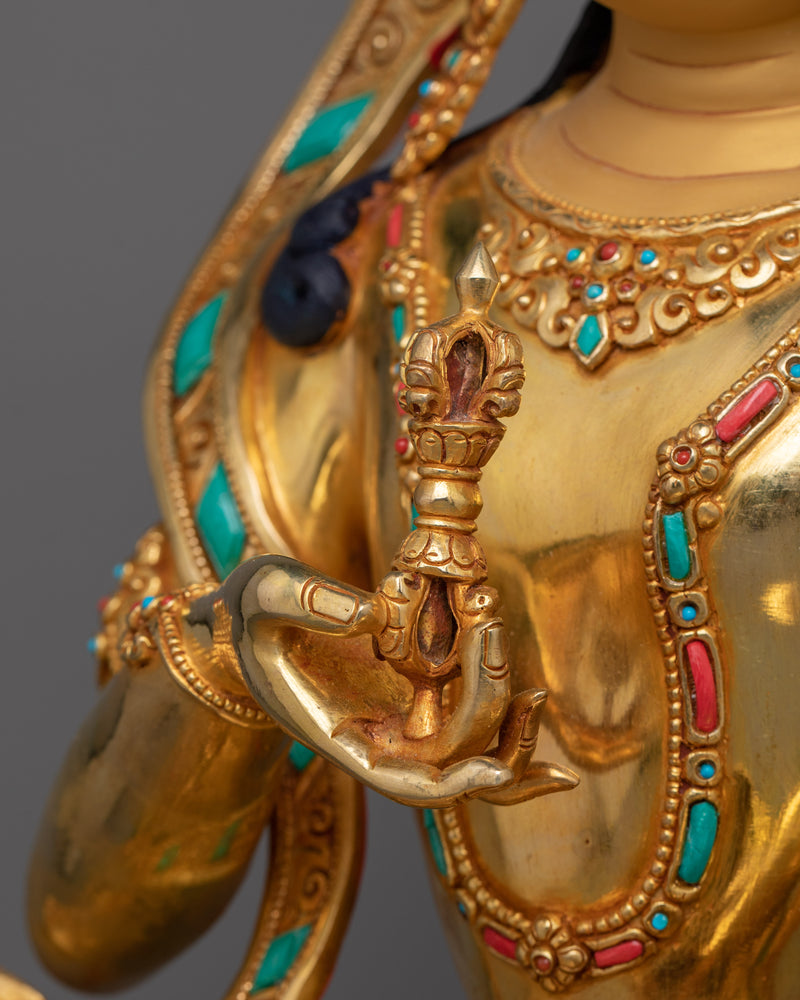 Deity of Purification and Wisdom | 24K Gold-Gilded Vajrasattva Statue