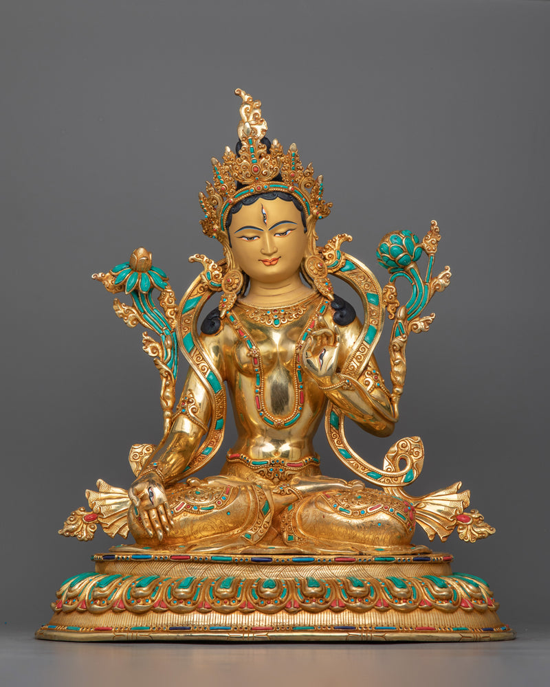 Buddhist Deities with Gemstone Detailing | Six Bodhisattva Sculpture Set