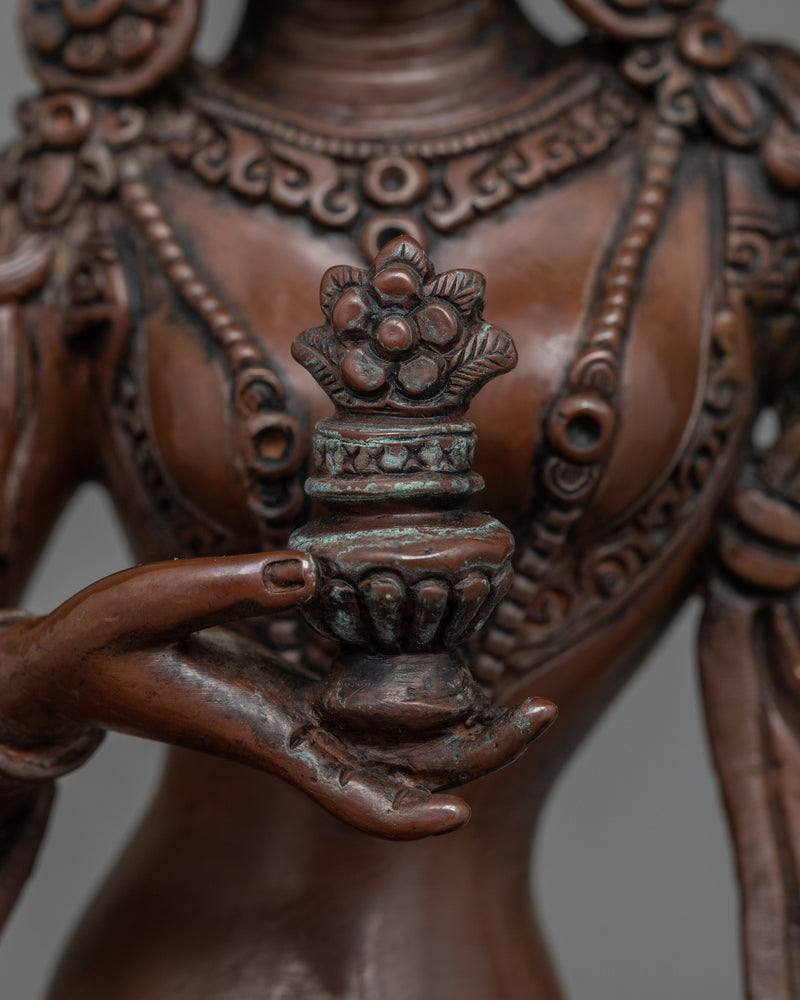 Handcrafted Achi Chokyi Drolma Statue | Oxidized Copper Dakini Artwork