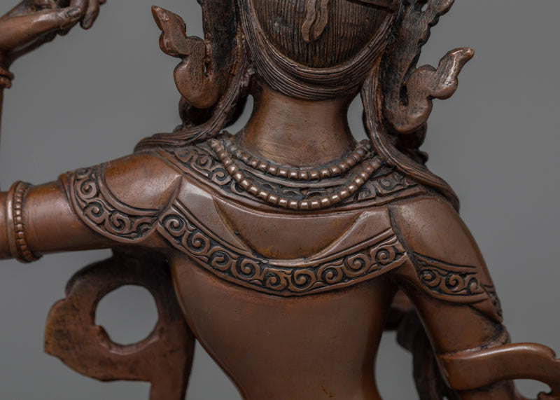 Handcrafted Achi Chokyi Drolma Statue | Oxidized Copper Dakini Artwork