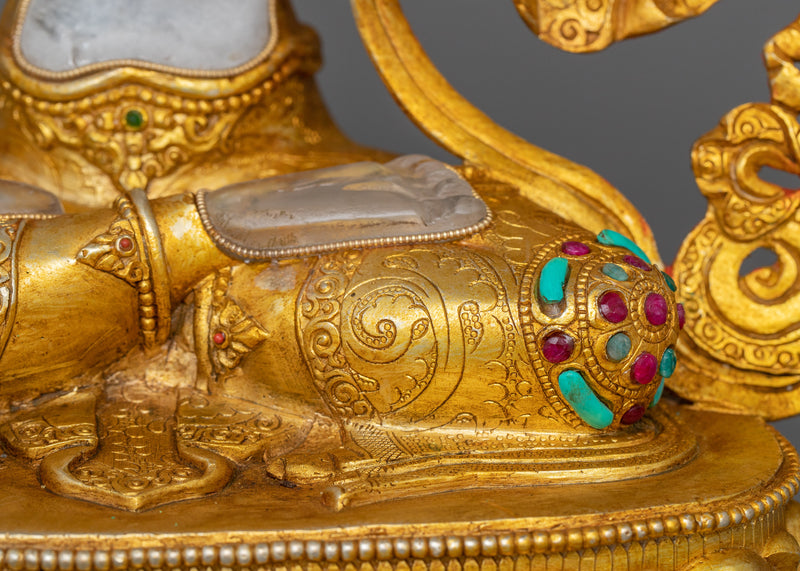 The Spiritual Energy of White Tara Statue in Your Meditation Space | 24K Gold Gilded