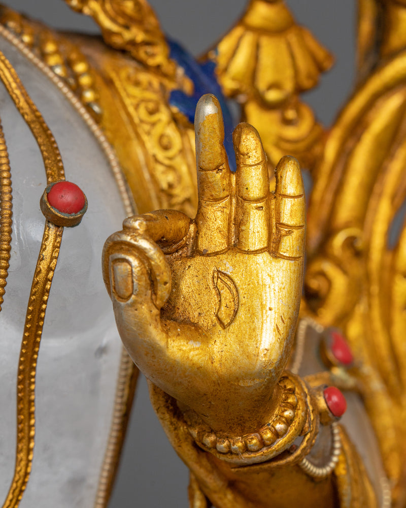 The Spiritual Energy of White Tara Statue in Your Meditation Space | 24K Gold Gilded