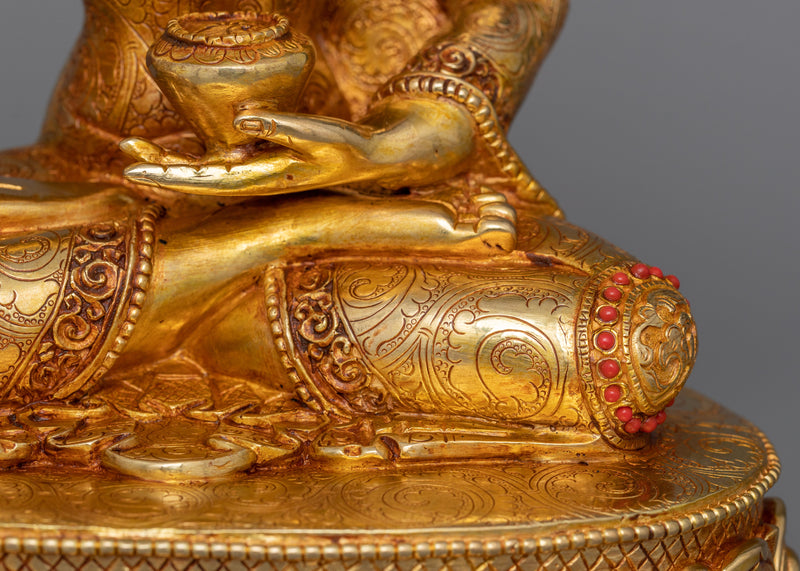 The Legend of Enlightenment Shakyamuni Buddha Sculpture | 24K Gold Gilded Statue