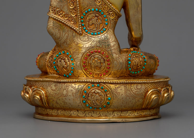 The Legend of Enlightenment Shakyamuni Buddha Sculpture | 24K Gold Gilded Statue