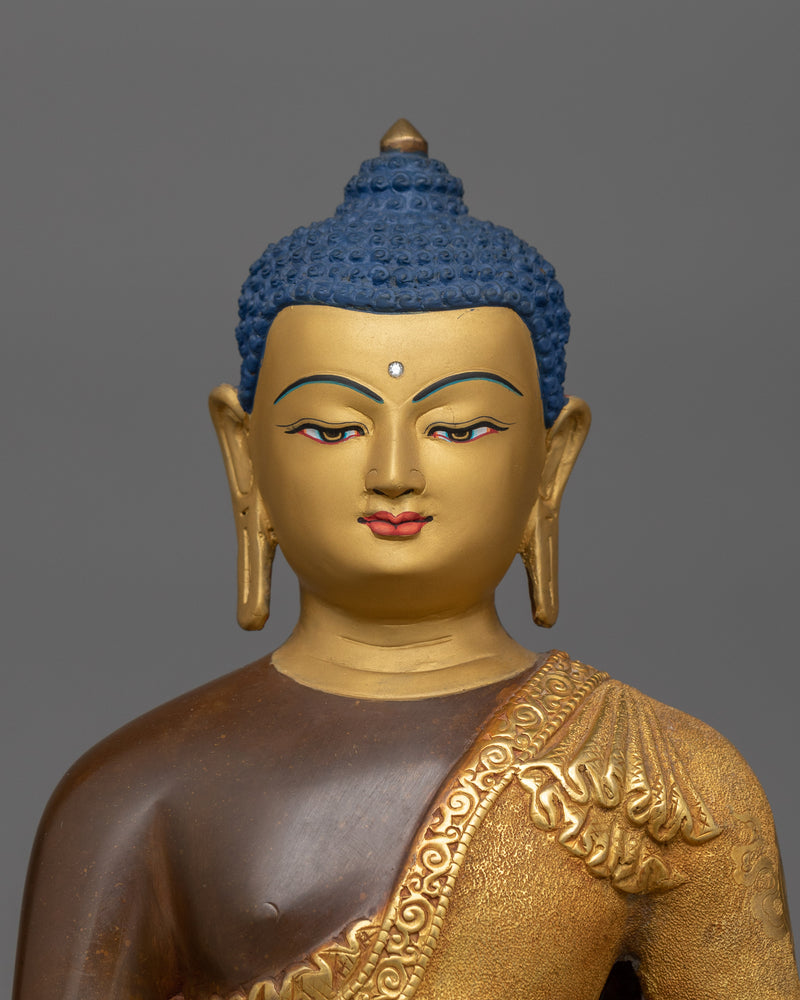 Historical Buddha Siddhartha Gautama Statue | 24K Gold-Gilded Enlightened Sculpture