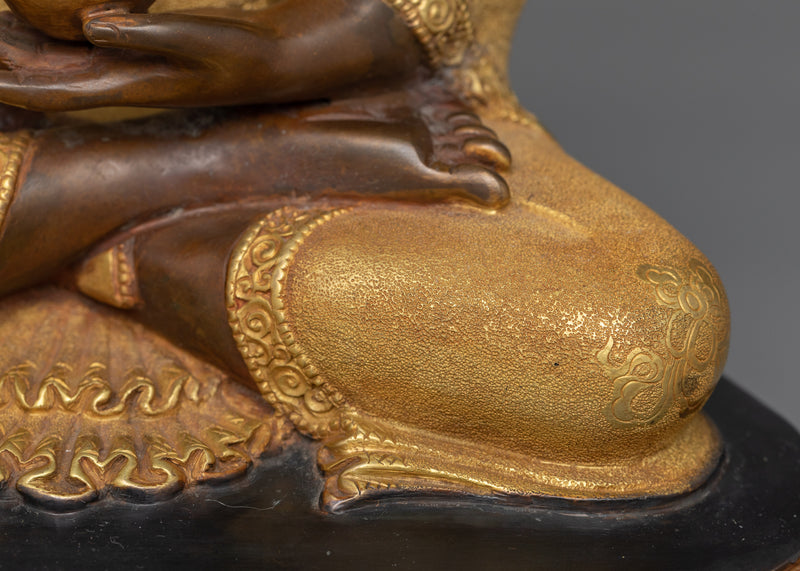 Historical Buddha Siddhartha Gautama Statue | 24K Gold-Gilded Enlightened Sculpture