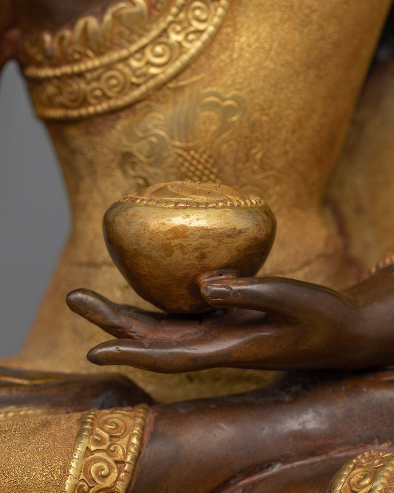 Historical Buddha Siddhartha Gautama Statue | 24K Gold-Gilded Enlightened Sculpture