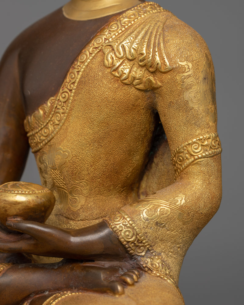 Historical Buddha Siddhartha Gautama Statue | 24K Gold-Gilded Enlightened Sculpture