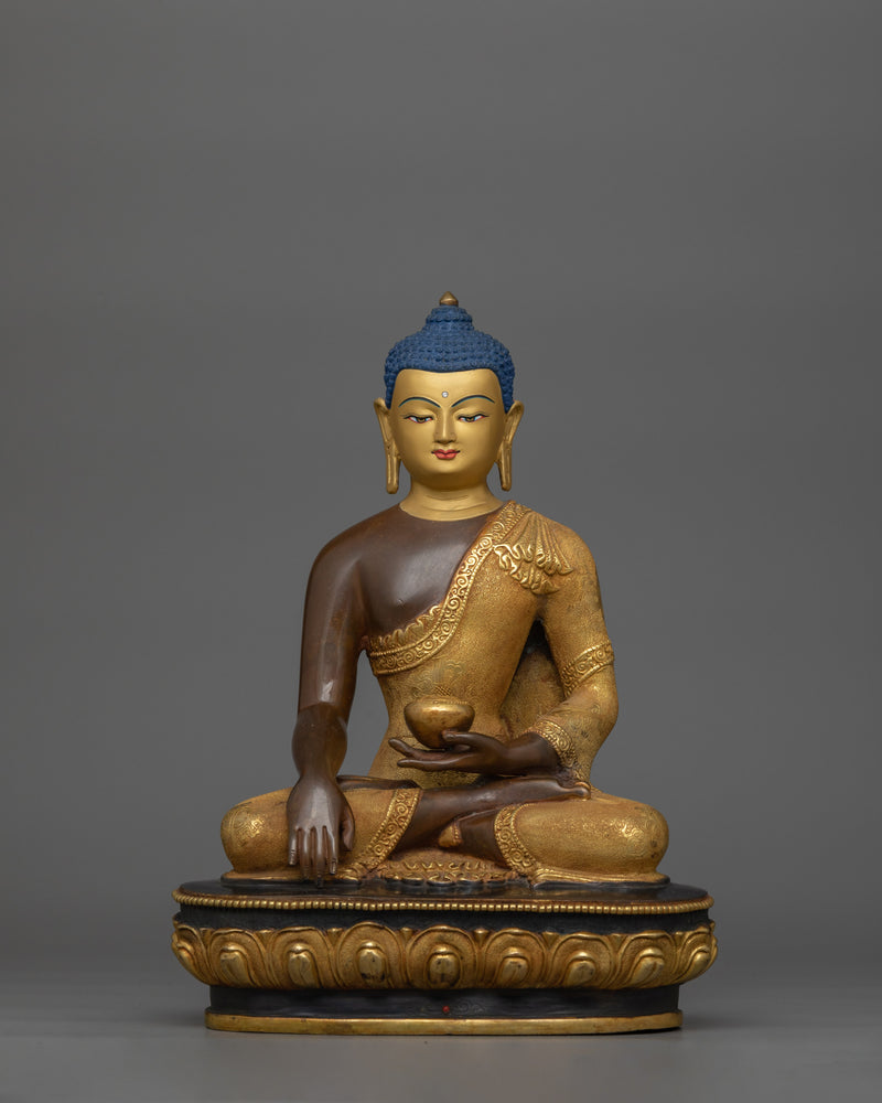 Historical Buddha Siddhartha Gautama Statue | 24K Gold-Gilded Enlightened Sculpture