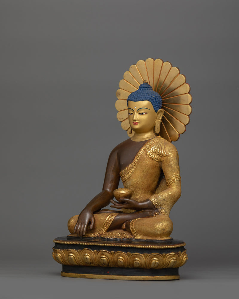 Historical Buddha Siddhartha Gautama Statue | 24K Gold-Gilded Enlightened Sculpture