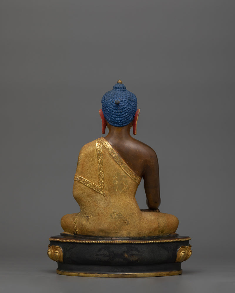 Historical Buddha Siddhartha Gautama Statue | 24K Gold-Gilded Enlightened Sculpture