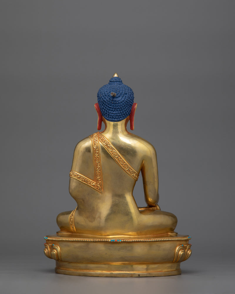 Shakyamuni Buddha Statue for Serenity | 24K Gold-Gilded Sculpture