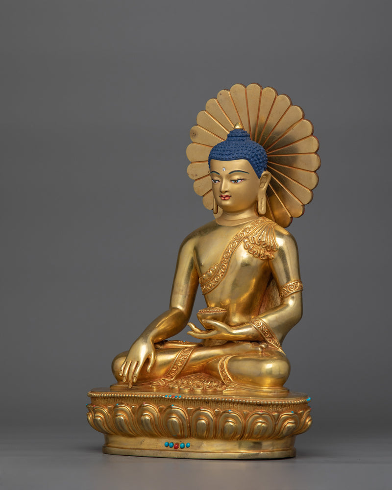 Shakyamuni Buddha Statue for Serenity | 24K Gold-Gilded Sculpture