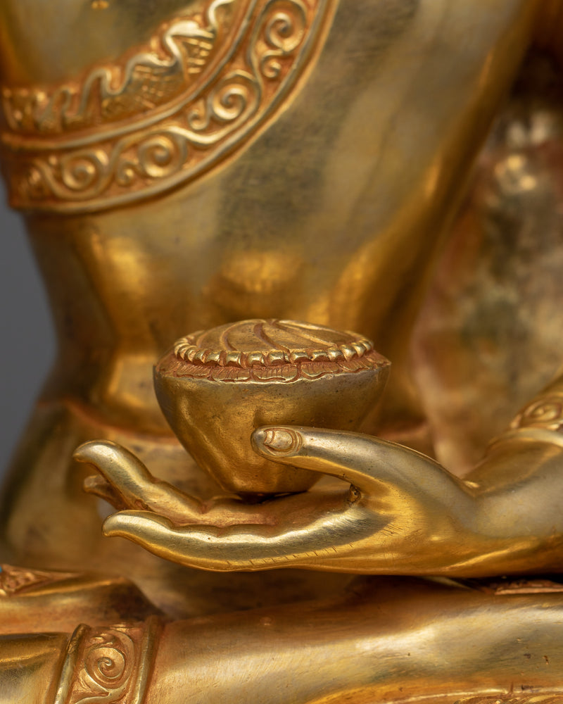 Shakyamuni Buddha Statue for Serenity | 24K Gold-Gilded Sculpture