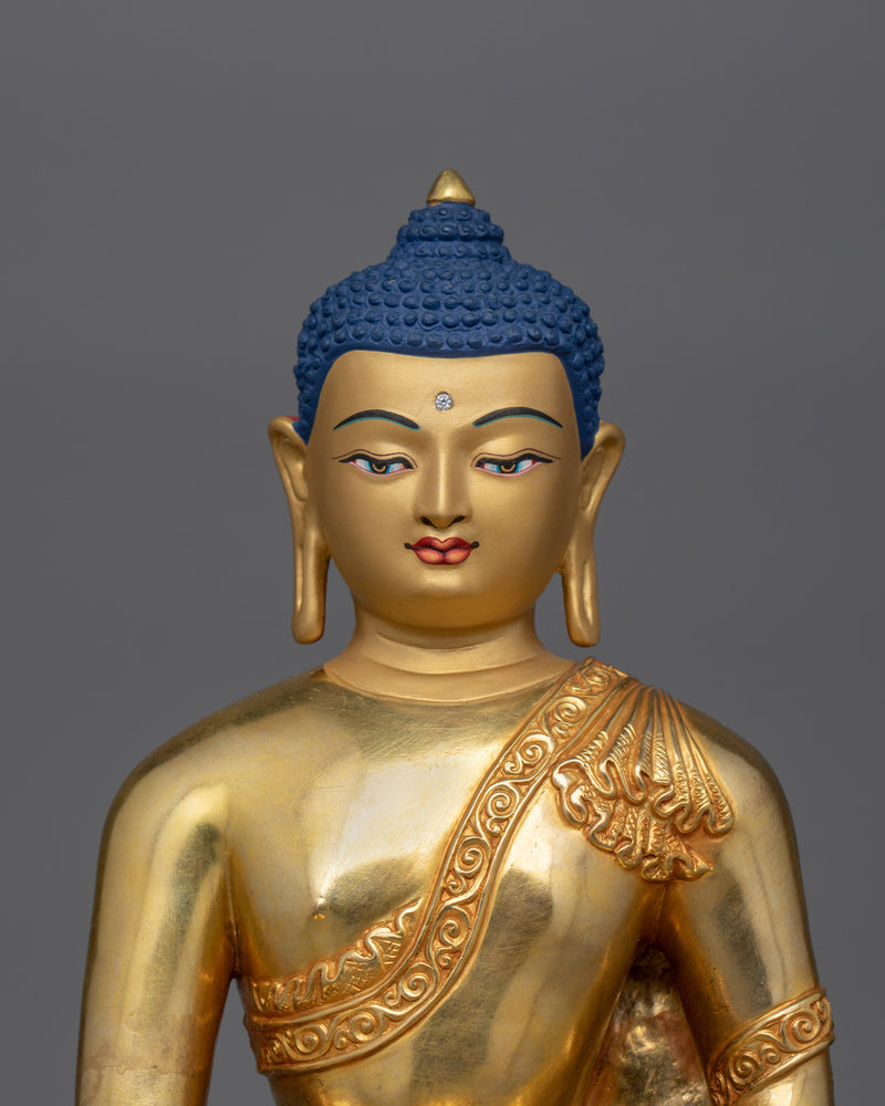 Shakyamuni Buddha Statue for Serenity | 24K Gold-Gilded Sculpture