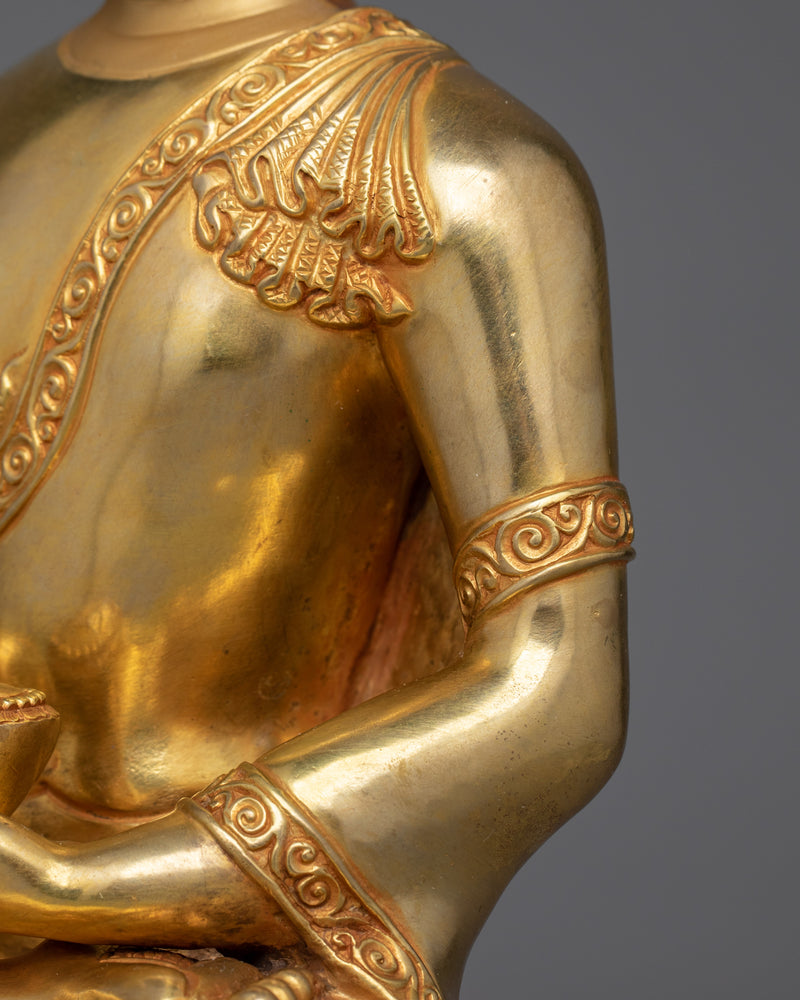 Shakyamuni Buddha Statue for Serenity | 24K Gold-Gilded Sculpture