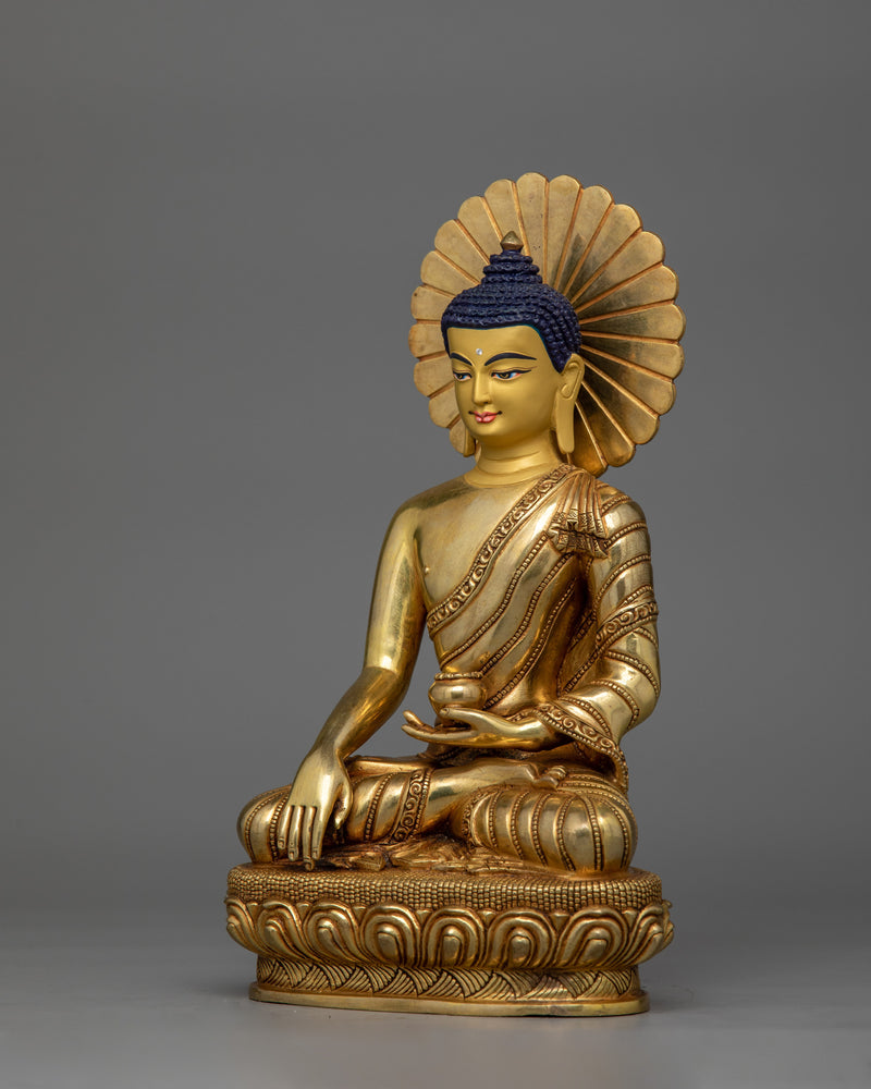 Peaceful Buddha Shakyamuni With Halo | Symbol of mindfulness practice