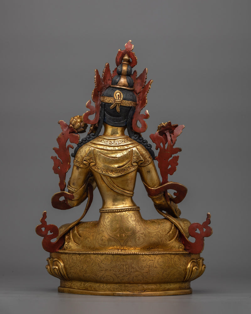 Female Bodhisattva Syamatara Statue | Himalayan Goddess Tara Sculpture