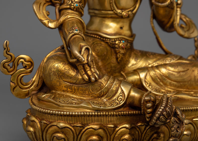 Female Bodhisattva Syamatara Statue | Himalayan Goddess Tara Sculpture