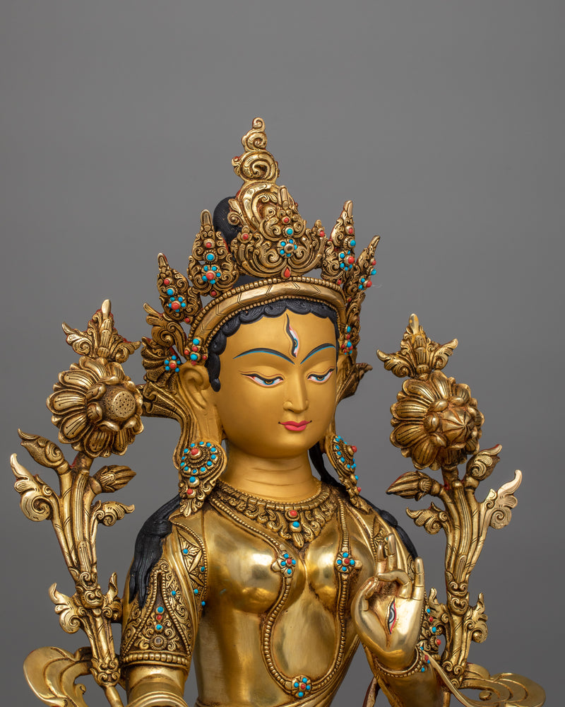 The Historical White Tara Sculpture | Healing Goddess Art