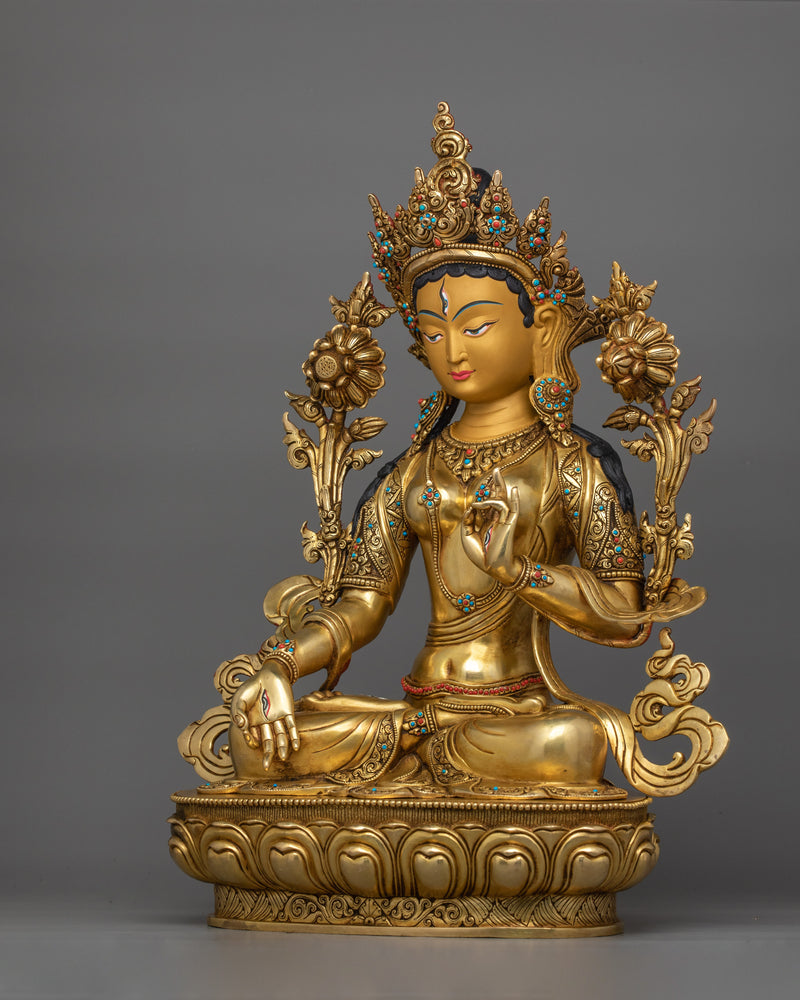 The Historical White Tara Sculpture | Healing Goddess Art