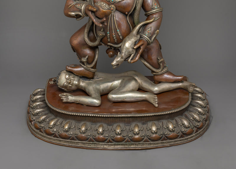 Black Wealth Deity Dzambhala Statue | Wrathful Protector of Wealth