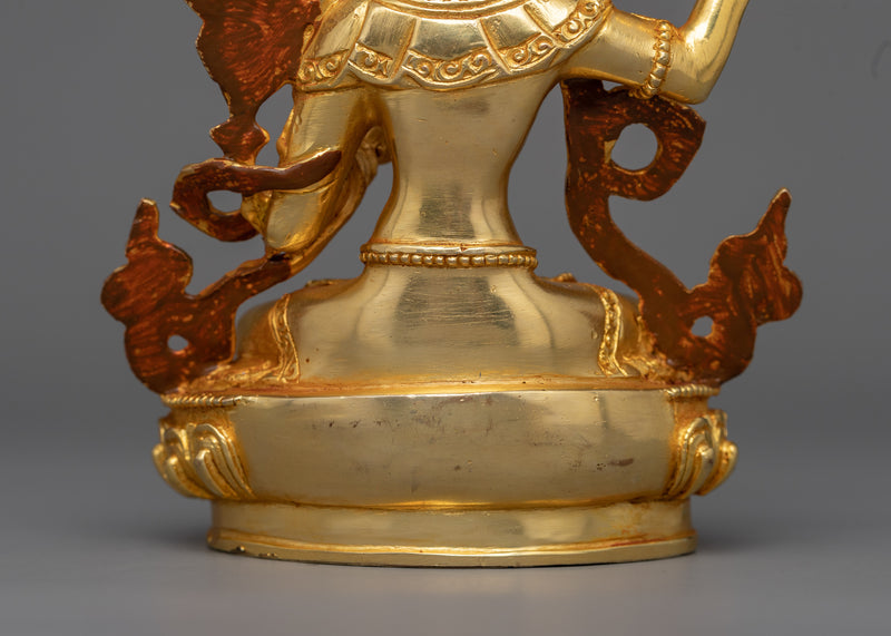 Manjushri Statue for Wisdom Tibetan Statue | 24K Gold Gilded Golden Decor