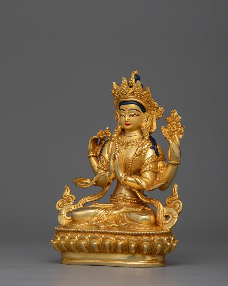 Tibetan Buddhism Chenrezig Sculpture | Bodhisattva Deity of Compassion