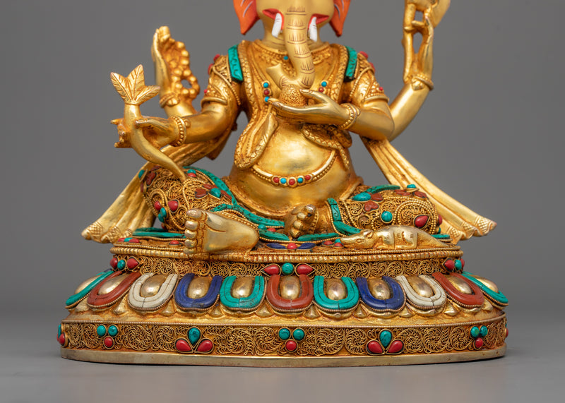 Revered Deity Lord Ganesha Filigiri Art Statue | Himalaya Nepal Lord Ganpati Idol