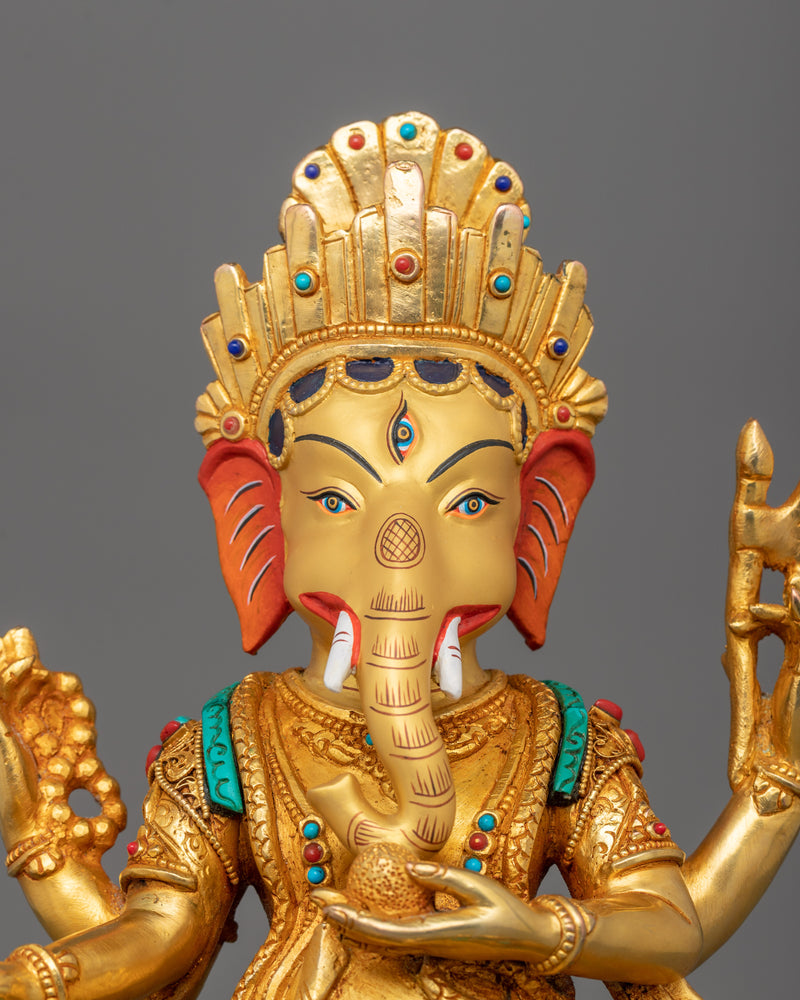 Revered Deity Lord Ganesha Filigiri Art Statue | Himalaya Nepal Lord Ganpati Idol