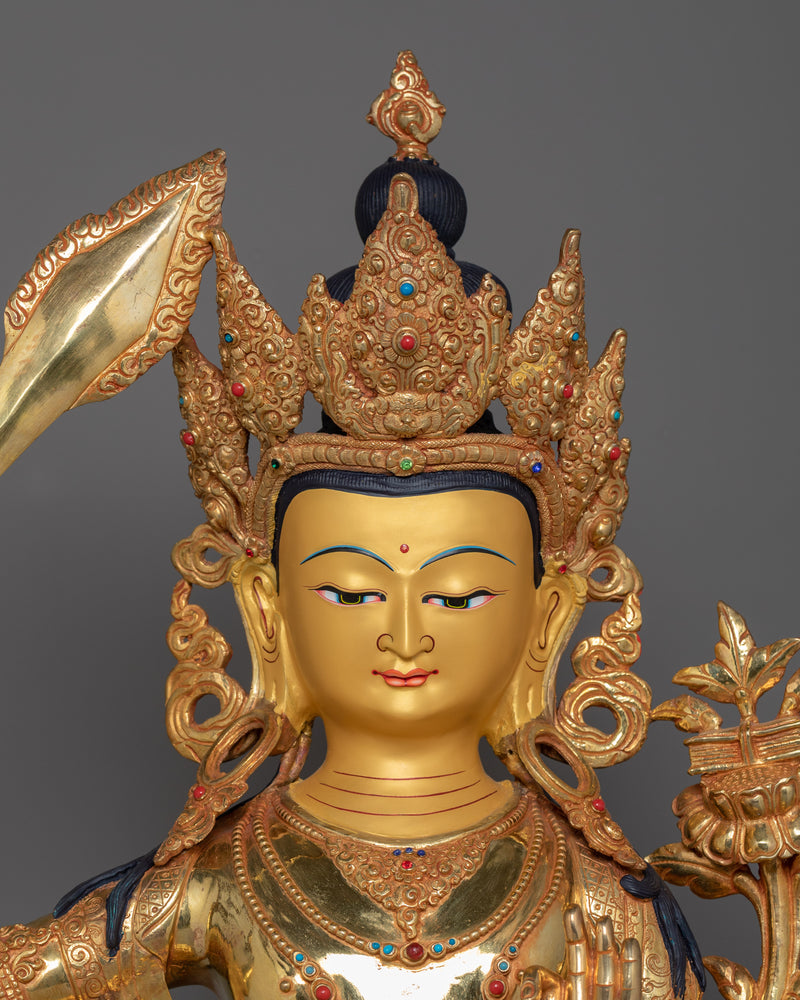 Manjushri the Bodhisattva of Great Wisdom Figurine | Buddhist Sculpture for Enlightenment