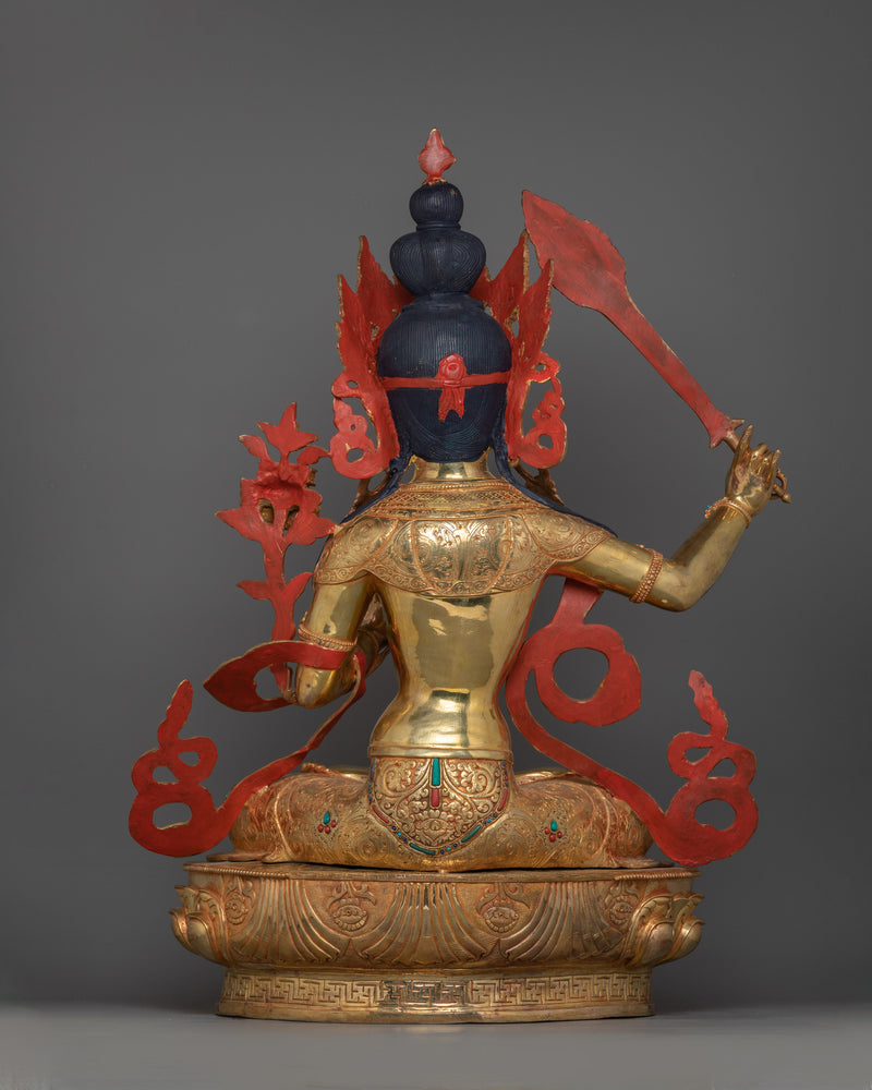 Manjushri the Bodhisattva of Great Wisdom Figurine | Buddhist Sculpture for Enlightenment