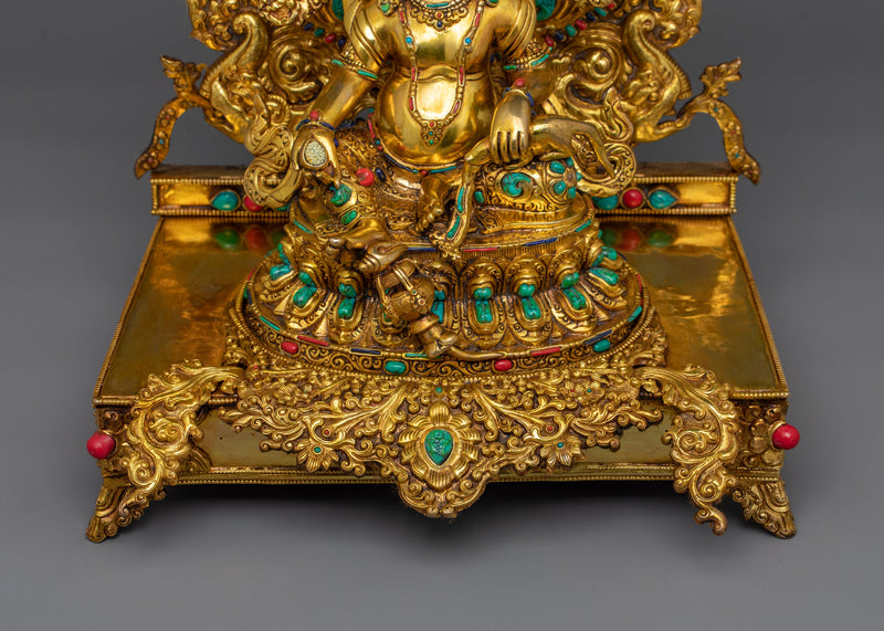 The Deity of Wealth and Good Fortune Dzambhala Figurine  | Buddhist Hand-carved Art