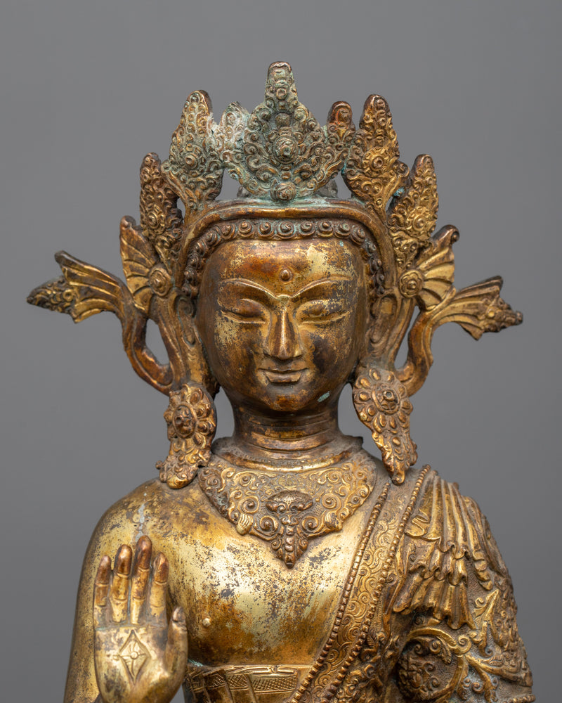 Bodhisattva of The Past Dipankara Buddha Statue | Tibetan Sculpture Art