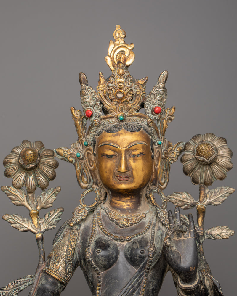 Syamatara "The Protective Deity in Buddhism" | Himalayan Goddess Tara Sculpture