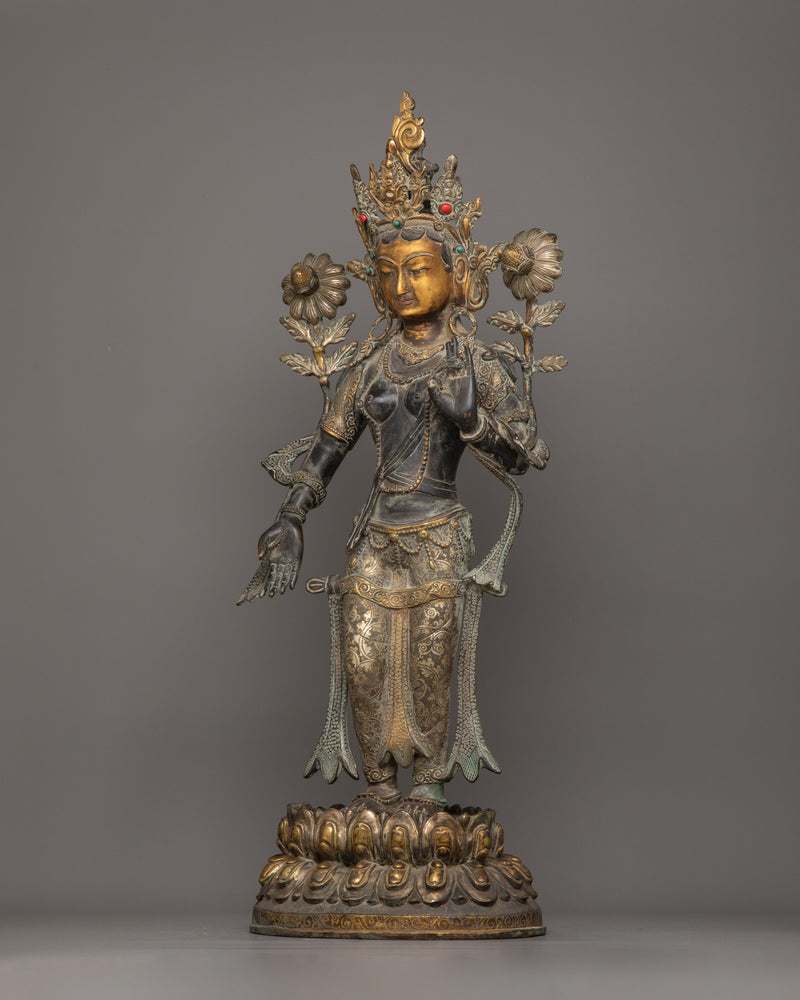 Syamatara "The Protective Deity in Buddhism" | Himalayan Goddess Tara Sculpture