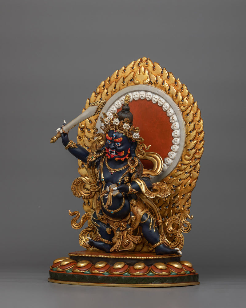 Wrathful Black Manjushri With Halo | The Fierce Embodiment of Wisdom