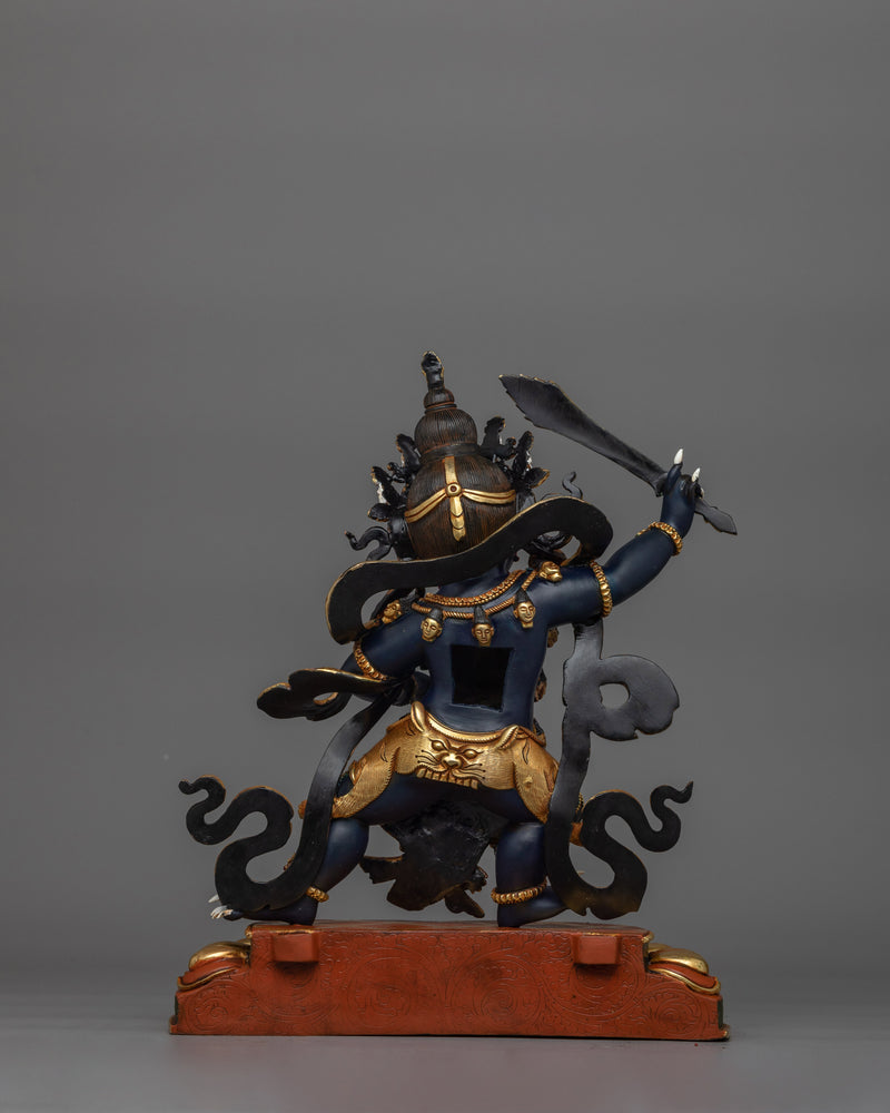 Wrathful Black Manjushri With Halo | The Fierce Embodiment of Wisdom