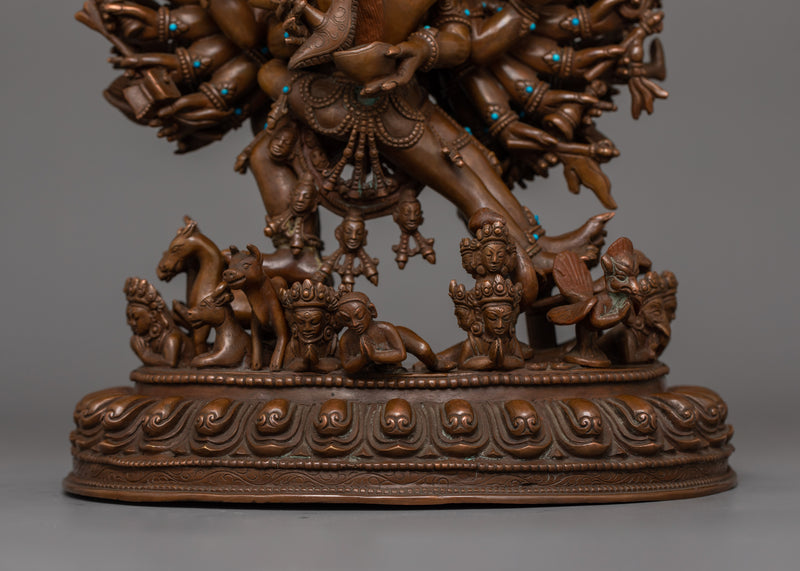 Wrathful Deity Yamantaka Sculpture | Majestic Buddhist Protector Statue