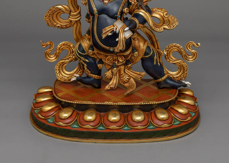 Wrathful Black Manjushri With Halo | The Fierce Embodiment of Wisdom