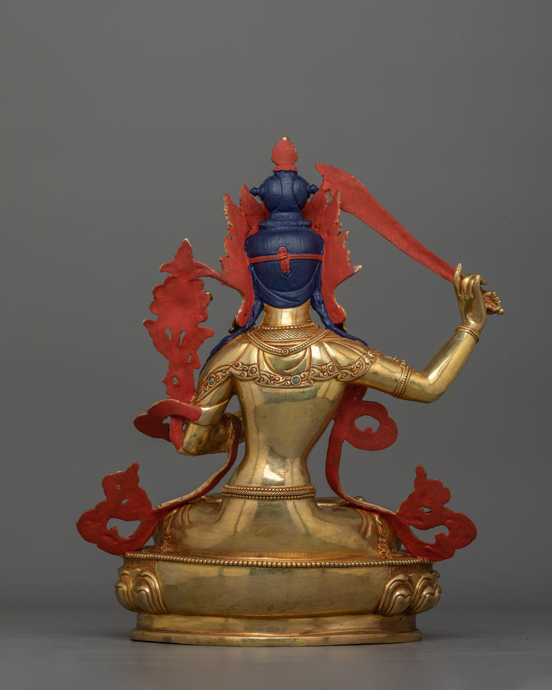 Youthful Manjushri Sculpture "Holder of The Prajnaparamita Sutra" | Teacher of the Buddhas